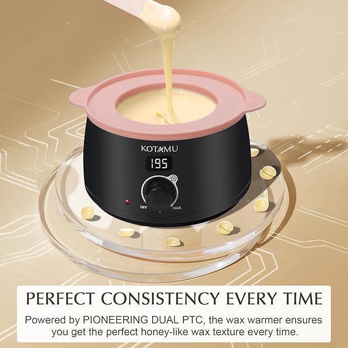 KOTAMU Waxing Kit Black Digital Wax Kit for Women Men Sensitive Skin Hard Waxing Pot for Eyebrow Face Leg Underarm Coarse Soft Hair Removal Professional Wax Warmer with 25 Accessories for Home Salon-VivaGrace Women