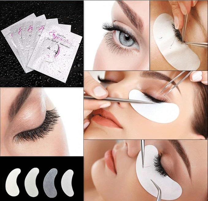 Eye Gel Pads 100 Pair Under Eye Pads Eyelash Extension Pads DIY Eye Lip Patch Pad Sticker Tapes False Eyelash Lash Extension Makeup Eye Gel Patches Lash Extension Beauty Tool Lip Powder Holder-VivaGrace Women