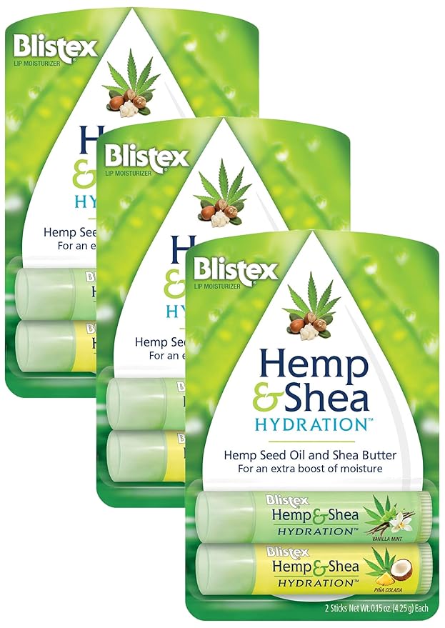 Blistex Hemp & Shea Hydration, 2 count (Pack of 3)-VivaGrace Women