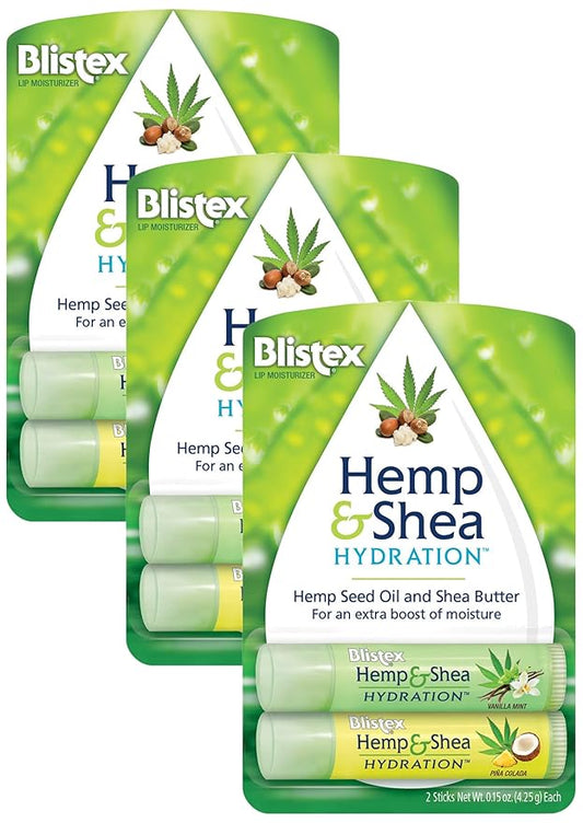 Blistex Hemp & Shea Hydration, 2 count (Pack of 3)-VivaGrace Women