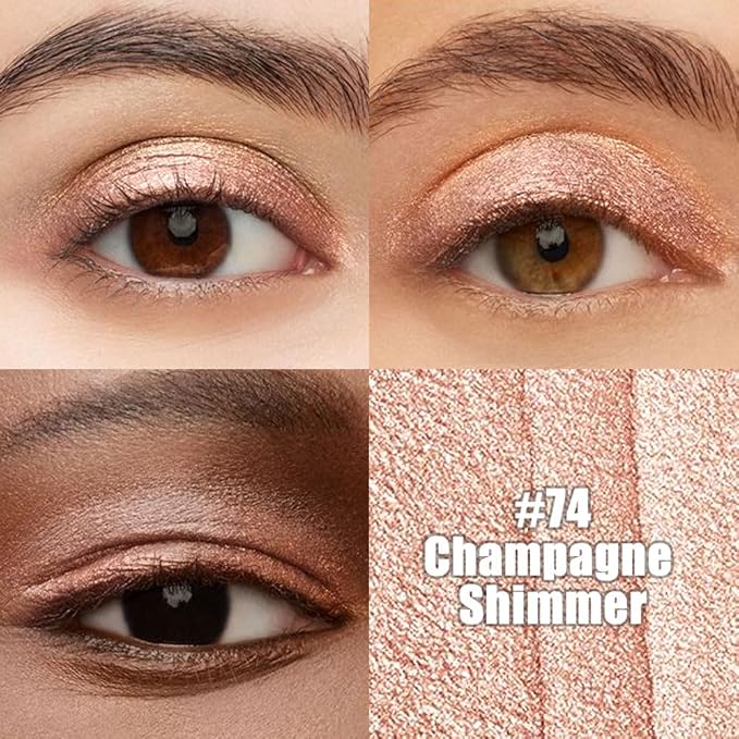 Kaely Cream Eye Shadow Sticks, Champagne Shimmer Eyeliner Pencil Eyeshadow Palette Makeup, Eye Highlighter Brightener Stick for Older Women Waterproof Pigmented, sombras para ojos, New-74