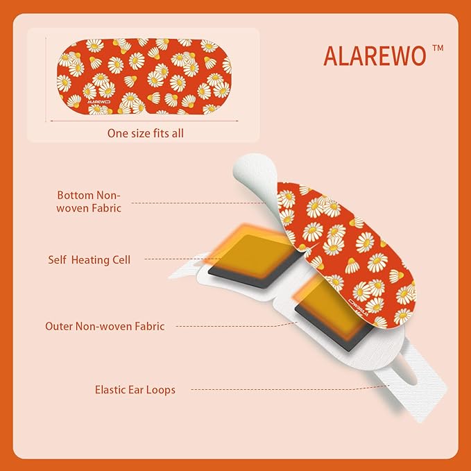 Steam Eye Mask Self Heating Moist Eye Compress Disposable SPA Warm Eye Mask 10 Packs for Dry Eyes, Eye Fatigue, Stress Relief, Soothing Headache Travel Trouble Sleeping (Chamomile)-VivaGrace Women