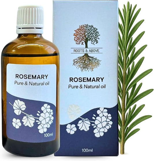 Roots & Above Pure Natural Rosemary Essential Oil 3.38 fl oz/100 ml for Diffuser, Face, Skin Care, Hair, Aroma, Massage, Candle & Soap Making Fragrance DIY use-VivaGrace Women