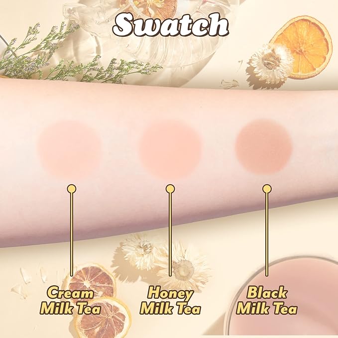 I'm Meme Palette - Afternoon Tea Blusher | Milk Tea Time, Blush for Cheek, Natural & Neutral, Buildable & Blendable, 3 Shades Palette, Matte Powder Blush for Face & Cheeks, For All Skin Tones, 0.42 oz-VivaGrace Women