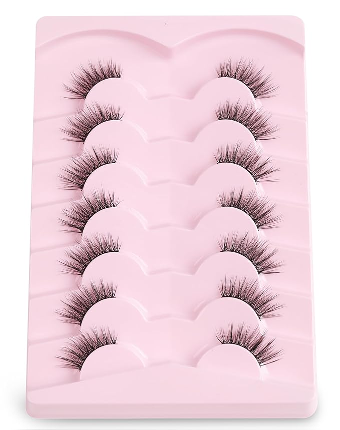 Onlyall Half Eyelashes Corner Lashes Natural Lashes Half Lashes Wispy End Lashes Corner Eyelashes 3/4 Lashes 7 Pairs C19-VivaGrace Women