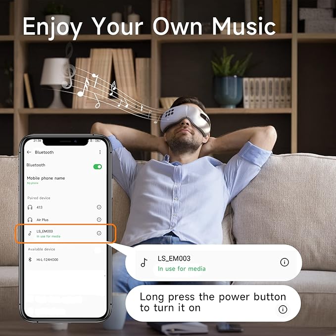 Eye Massager with Heat and Cooling for Migraines, Dry Eyes, Dark Circles, Rechargeable Bluetooth Music Cold Heated Eye Massager Improve Sleeping - Gifts for Women and Men (White)-VivaGrace Women