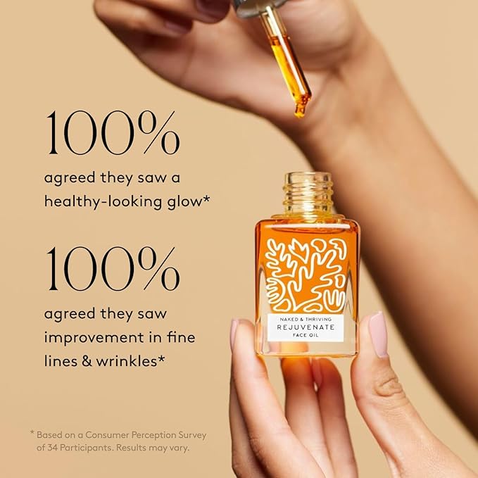Naked & Thriving Rejuvenate Restorative Face Oil | Organic, Vegan, & Naturally-Derived Skin Care | Reduce the Look of Wrinkles and Moisturize Skin (1.18 oz/35 mL)-VivaGrace Women