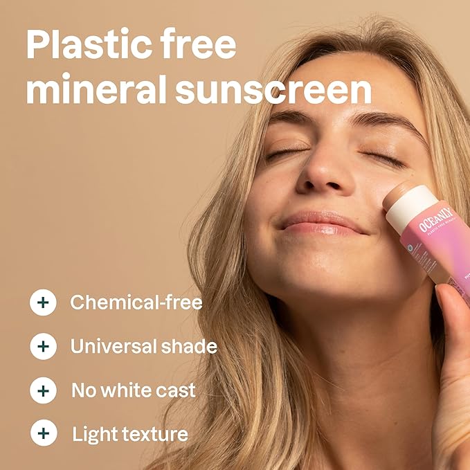 ATTITUDE Oceanly Tinted Oil Stick with SPF 30, EWG Verified, Plastic-Free, Broad Spectrum UVA/UVB Protection with Zinc Oxide, Universal Tint, Unscented, 1 Ounce-VivaGrace Women