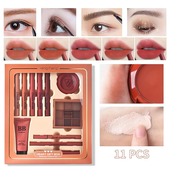 ICE LOVE All in One Makeup Kit, 11-Piece Women Complete Makeup Kit, a Must-Have Gift Set for Beginners or Professional Makeup Sets Beginners. (A)-VivaGrace Women