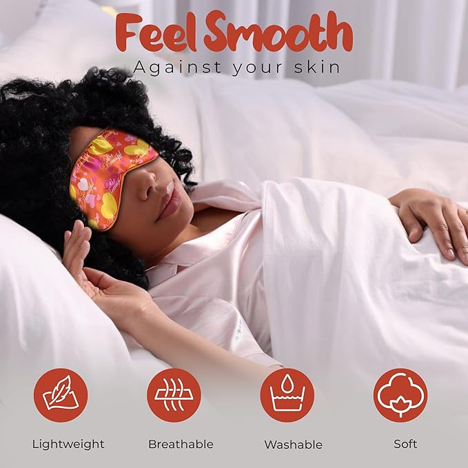 Luxury Sleep Mask – Soft, Adjustable Lightweight & Ultra Comfort-Perfect for Light Blocking Wake up Radiant-Orange-VivaGrace Women