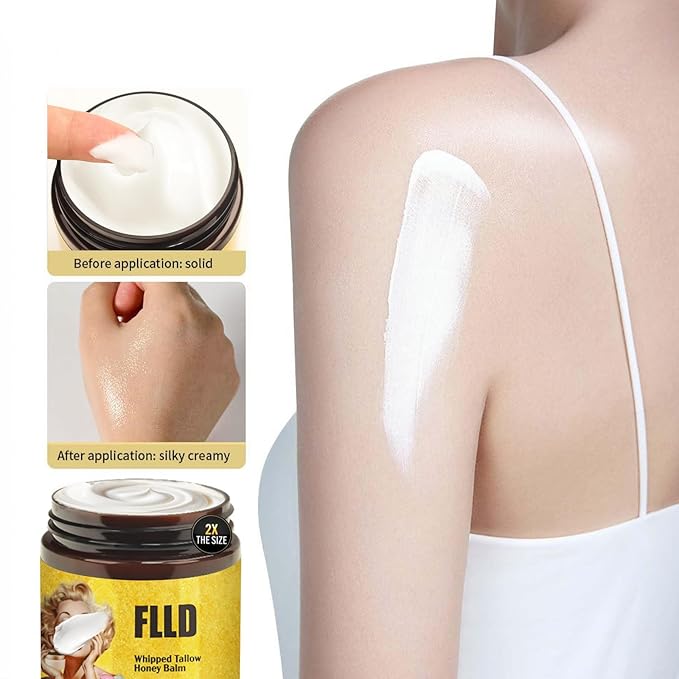 Organic Grass Fed Whipped Tallow and Honey Balm 4oz - Facial Cream, Lip Moisturizer, Body Balm-VivaGrace Women