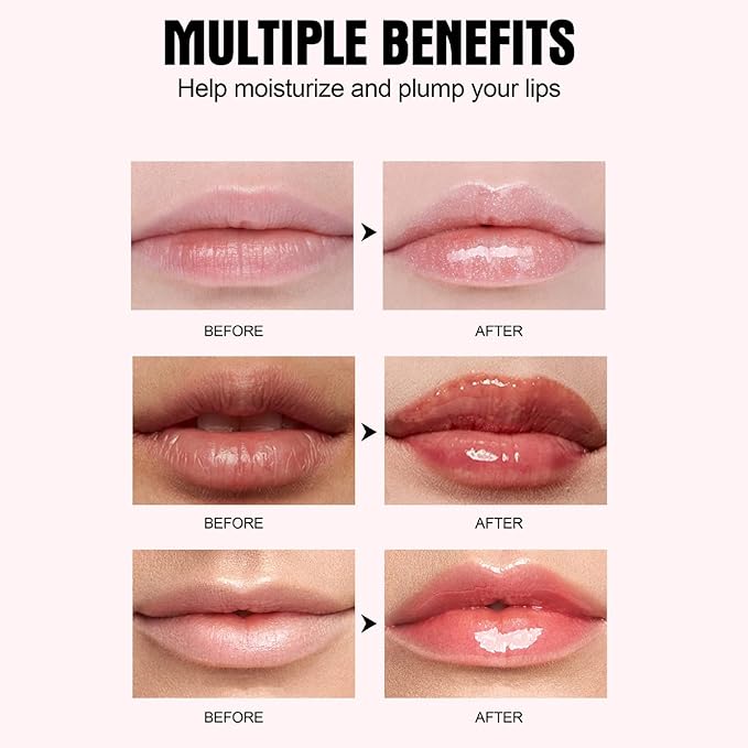 6pcs Lip Plumping Booster Gloss Set, High Shine Glossy & Pearl Effect, 6 Colors Hydrating Liquid Lipstick Set, Infused with Hot Chili Extract for Plumper Looking Lips-VivaGrace Women