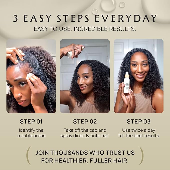 Hair Growth Oil Spray - 100% Pure Ingredients For Non Greasy, Thicker & Stronger Hair - Organic Batana, Castor, Biotin, Saw Palmetto, and Rosemary Oil for Men & Women Scalp - 4 FL OZ-VivaGrace Women