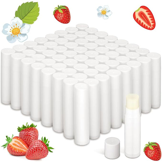 Demissle 150 Pcs Unlabeled Lip Balm Bulk Chapped Stick Blank Mini Lip Balm Gifts Moisturizing Lip Balms Favors for Women Homeless Wedding Bridal Shower Favors Baby Shower Guests Favors(Strawberry)-VivaGrace Women