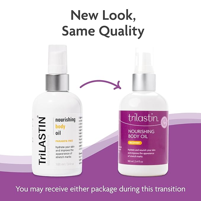 TriLASTIN Belly Oil (3.4oz), Stretch Mark Oil, Belly Oil for Pregnant Women, Serum for Scars and Stretchmarks, Body Oil, Paraben-Free and Hypoallergenic-VivaGrace Women