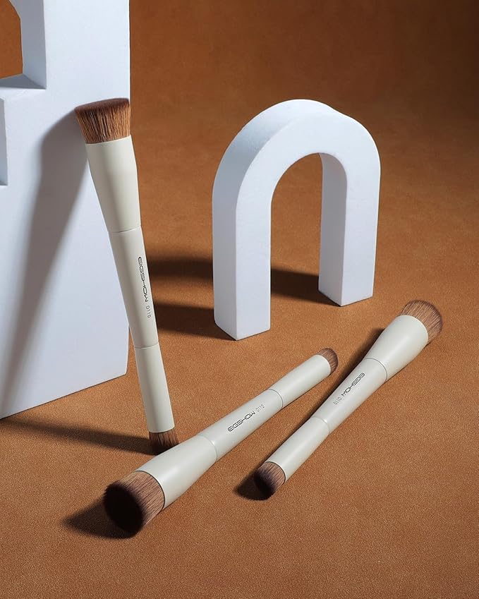 EIGSHOW Foundation and Concealer Brush, Dual Ended Makeup Brush For Flawless Foundation Coverage, Under Eye Concealer, Vegan & Cruelty-free (D110-Beige)-VivaGrace Women