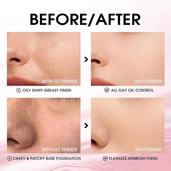LANGMANNI Matte Grip Face Primer, Transparent Skin Perfecting Hydrating Primer,Unique Smooth Gel-Based Primer Essential For Longlasting Perfection Face Makeup (0.33 Fl Oz, 2)-VivaGrace Women