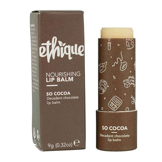 Ethique So Cocoa Nourishing Lip Balm - Plastic-Free, Vegan, Cruelty-Free, Eco-Friendly, 0.32 oz (Pack of 1)-VivaGrace Women