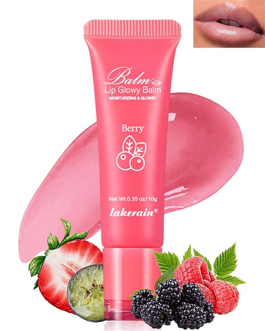 Moisturizer Lip Glowy Balm, Hydrating & Nourishing Repair Sleeping Lip Mask, Shine Glossy Finish Lip Oil, Day and Night Smooth Cracked Chapped Dry Lips, Lip Care Therapy Treatment for Women-2#Berry-VivaGrace Women