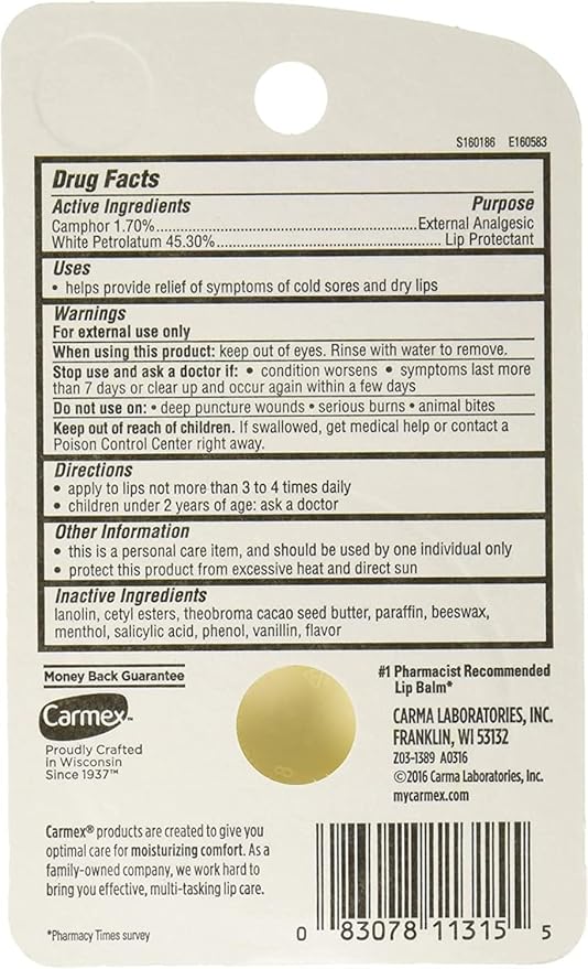 Carmex Classic Lip Balm Medicated 0.25 oz (Pack of 10)-VivaGrace Women