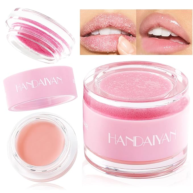 Lip Scrub & Lip Mask Lip Care Kit, Exfoliating Lip Scrub with Double Effect, Repair Lip Mask for Repairs Dry & Cracked & Chapped & Peeling Lips, Lip Care Gift for Women Girl-VivaGrace Women