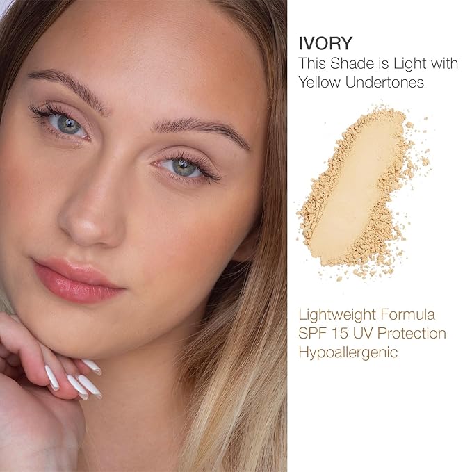 bellapierre Compact Mineral Foundation SPF 15 | Vegan & Cruelty Free Natural Makeup | Full Coverage Matte Foundation | Hypoallergenic | Oil & Talc Free - 0.35 Oz - Ivory-VivaGrace Women
