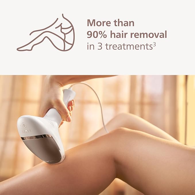 Philips Lumea 8000 Series IPL Hair Removal Device - Alternative to Laser Hair Removal, SenseIQ Technology and Lumea App, 3 Attachments for Body, Face, and Precision, for Women & Men, BRI937/03