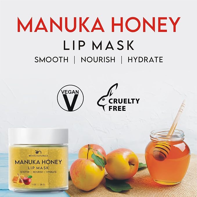 Lip Mask & Lip Balm - leave-on Overnight repair and nourish lip mask or lightweight non-sticky daytime lip care with Vitamin C, Antioxidants, Manuka honey, Stem cells, 1 oz.-VivaGrace Women