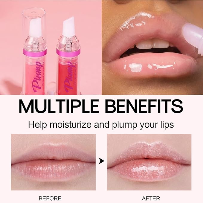 Lip Plumper Gloss,Natural Spicy Lip Plumping Booster Moisturizing Hydrating Lip Plumping Oil and Lip Care Serum for Women Girls(#4)-VivaGrace Women