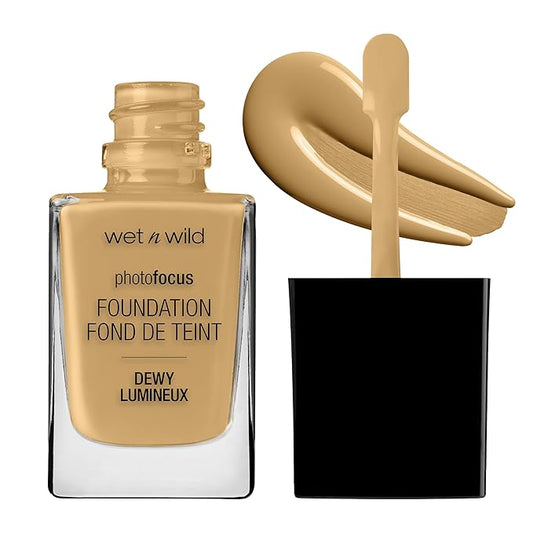wet n wild Photo Focus Dewy Liquid Foundation Makeup, Desert Beige-VivaGrace Women