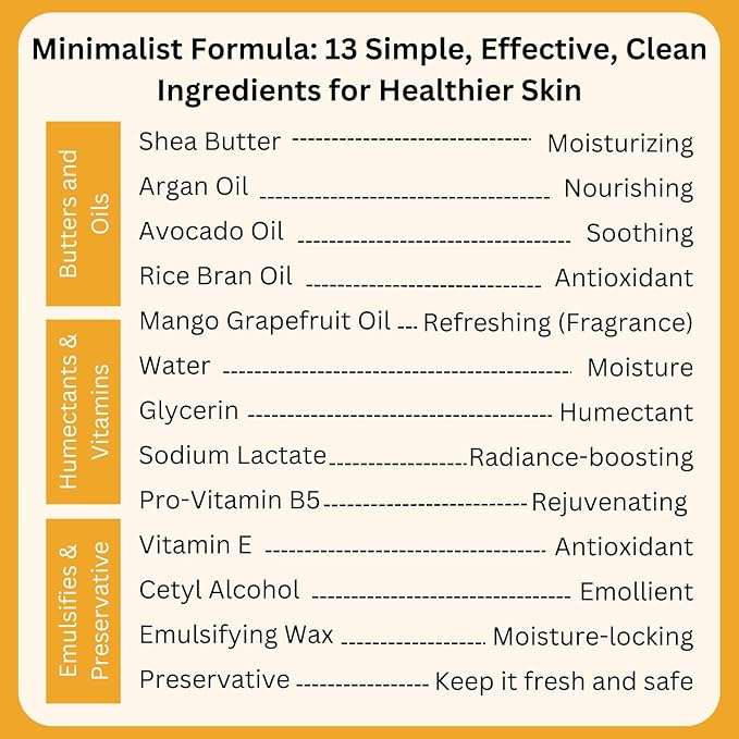 RaGaNaturals Natural Mango Shea Butter Lotion - Tropical Lotion with Vitamin E, B5, Argan & Avocado Oil - Refreshing, Hydrating & Nourishing Moisturizer - Vegan, Cruelty-Free & Paraben Free - 8 Oz-VivaGrace Women