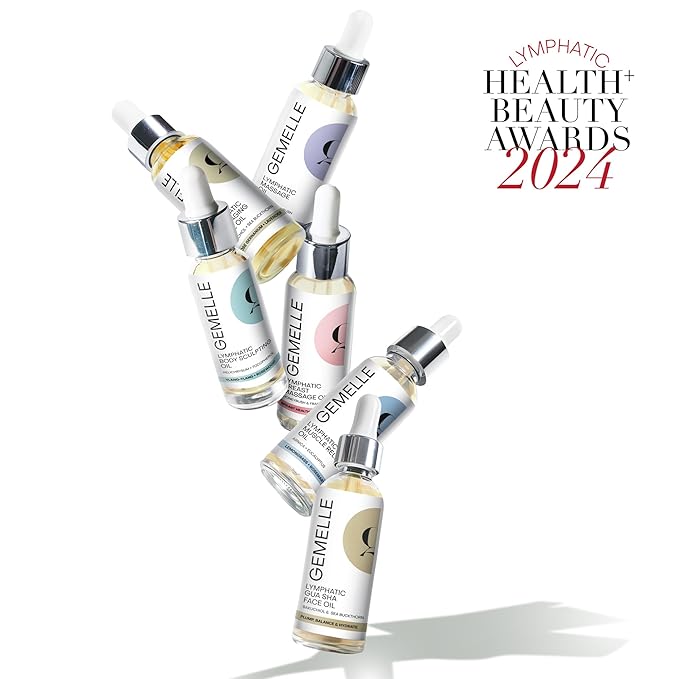 GEMELLE Lymphatic Anti-Aging Face Oil | 10x Award Winner | Vitamin C,E,A | Moisturize, Repair & Protect | Premium Natural Botanical Oil | Use with Face Massage, Lymphatic Drainage Massager - 30ml-VivaGrace Women