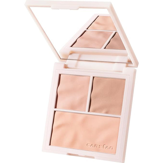 3 Colors Blush Palette For Cheek Makeup, Matte Blush Powder Blendable Face Blush,12H Longlasting, Lightweight, Smooth Pink Blush, Sunset Orange, 0.37Oz-VivaGrace Women