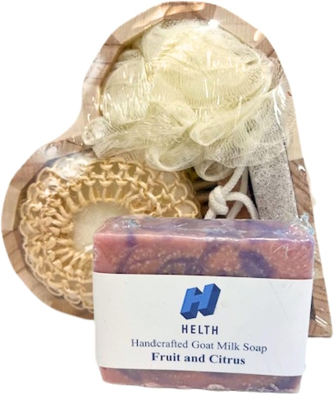 Spa Kit Birthday Box with Loofah Body Brush Fruit and Citrus Goat Milk Soap-VivaGrace Women