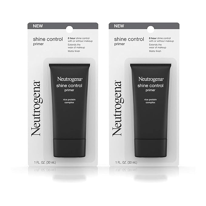 Neutrogena Shine Control Mattifying Liquid Face Primer for Oily Skin, Lightweight, Non-Comedogenic and Non-Greasy Pore and Makeup Primer with Oil-Absorbing Rice Protein, 1 fl. oz (Pack of 2)-VivaGrace Women