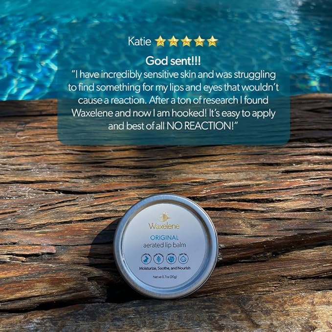 Waxelene Original Aerated Lip Balm Tin, Best Lip Balm Ever Organic Calming Multipurpose Ointment Baby Eczema Dry Sensitive Skin Body Face Moisturizer-VivaGrace Women