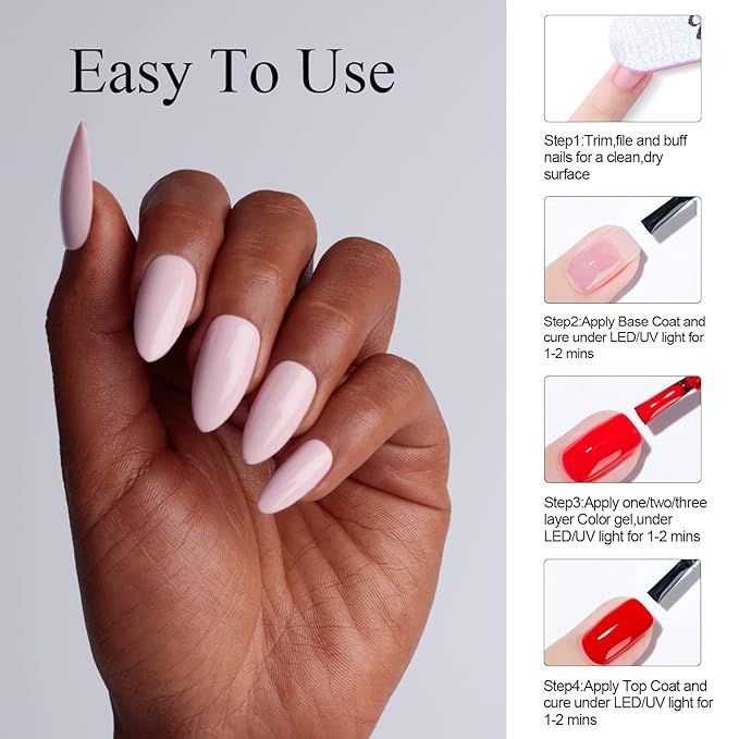 Imtiti Pink Gel Nail Polish, 1 Pcs 15ml Nude Pink Color Soak Off LED Long-Lasting Nail Gel Polish Nail Art Starter Manicure Salon DIY at Home, 0.5 Fluid Ounces