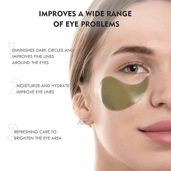 Under Eye Patches for Puffy Eyes, Dark Circles and Wrinkles, 60 Pcs Eye Masks with Rose, Snail and Green Tea Extract to Refresh Your Eye Skin (Green Tea Extract)-VivaGrace Women