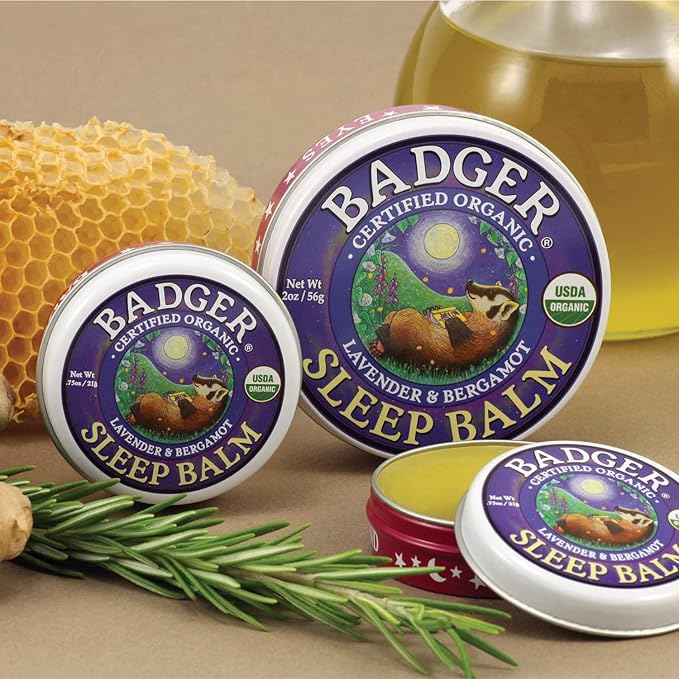 Badger - Sleep Balm, Lavender & Bergamot, Natural Sleep Balm, Scented Relaxing Balm for Children and Adults, Calming Night Balm, Organic Sleep Balm, 0.75 oz (2 Pack)-VivaGrace Women