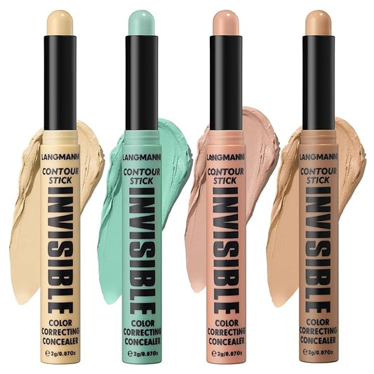 Jolilab 4 Color Contour Stick Concealer Stick Cream Palette Contour Multifunctional Contouring Makeup Kit for Face Highlighter Makeup Stick Set Long Lasting & Waterproof(01+02+04+06, 1)-VivaGrace Women