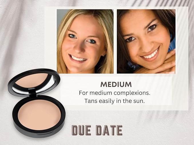 Mineral Dual Powder in Due Date (Medium) | 4-in-1 Pressed Mineral Foundation with SPF 15 for Flawless Glow & Soft Looking Skin | Oil Free, Talc Free, Gluten Free | 0.45 Oz | by Mommy Makeup-VivaGrace Women