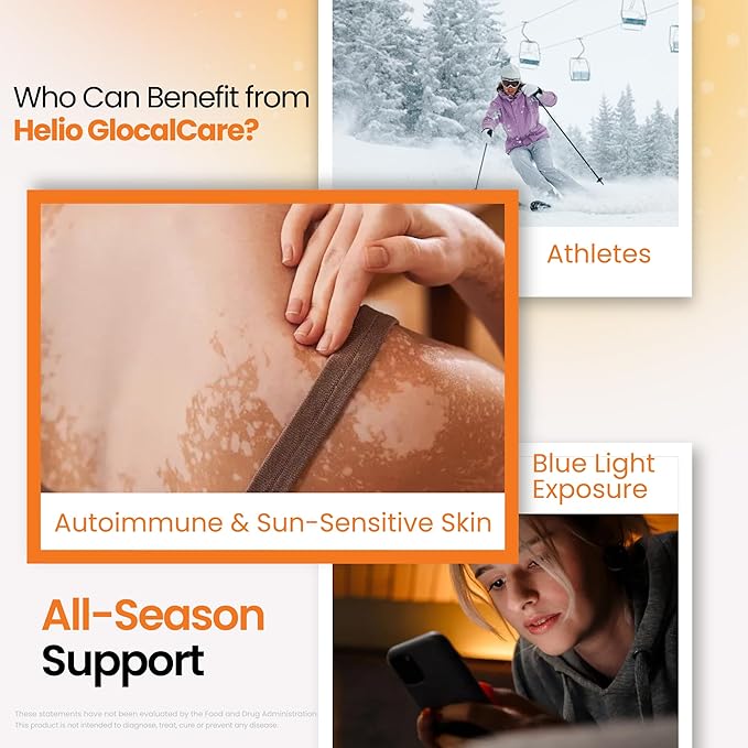 GlocalCare Helio – Antioxidant-Rich Sun Defense & Skin Rejuvenation Supplement with Polypodium, Nutroxsun, Astaxanthin & Pomegranate Extract - Fights Photoaging & Oxidative Stress - (30 Capsules)-VivaGrace Women