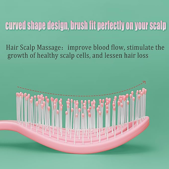 4 Pieces【Ultra-Soft】Baby Fine or Straight Hair Detangling Hair Brush for Kids【Skin-friendly material】Faster Blow Drying Styling Hair Detangling Brush with Flexible Bristles（Food grade ABS）Compact size-VivaGrace Women