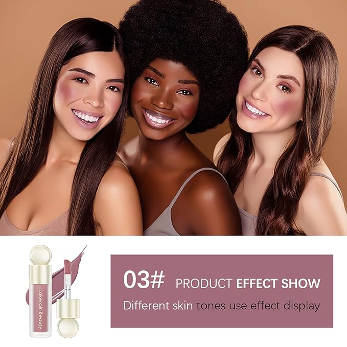 Liquid Blush, Soft Cream Liquid Blush for Cheeks, Light Weight,Long Lasting, Smudge Proof, Natural-Looking, Dewy Finish, For Natural-looking Flush & Everyday Wear(03#)-VivaGrace Women
