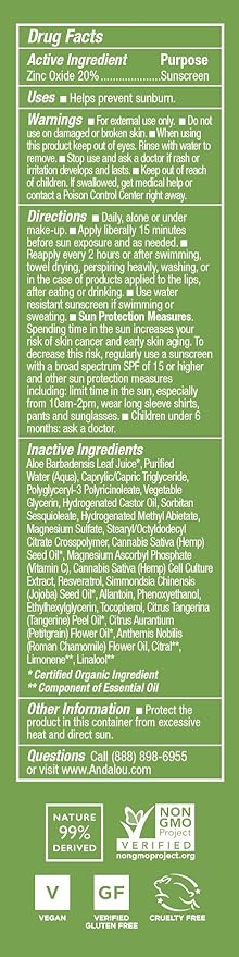 Andalou Naturals Face Sunscreen, CannaCell Sun Buddy SPF 30 with Hemp Stem Cells, Moisturizing Facial Lotion, Broad Spectrum Protection with Non-Nano Zinc Oxide, Reef Safe Sunscreen, 2.7 Fl Oz-VivaGrace Women
