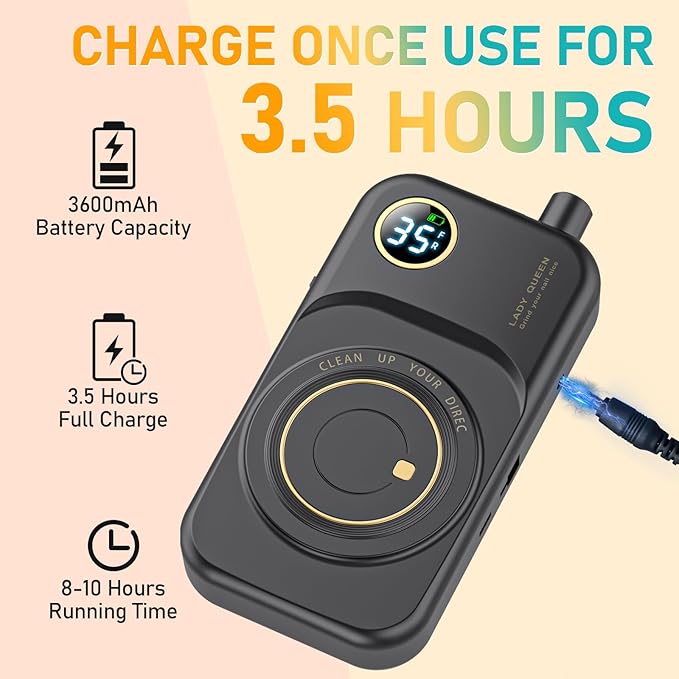 Portable Nail Drill Electric File: 35000RPM Professional Rechargeable Nail E File Machine,for Acrylic Nails Gel Polishing Removing, Cordless Efile with Bits Kit for Manicure Salon Home (Black)-VivaGrace Women