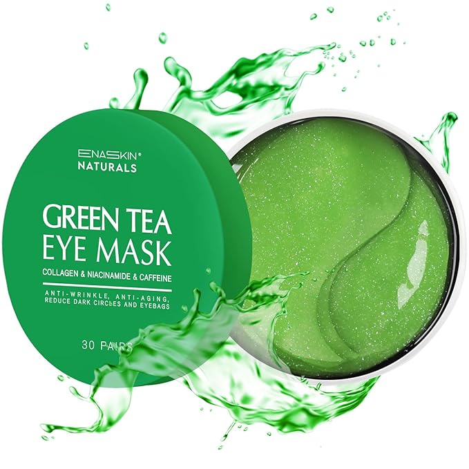 Under Eye Patches for Dark Circles: 30 Pairs Green Tea Eye Gels Pads - Reduce Eye Bags, Wrinkles & Puffy - Skin Treatment Mask Retinol Collagen - Anti Aging & Face Moisturizer For Women (Green Tea)-VivaGrace Women