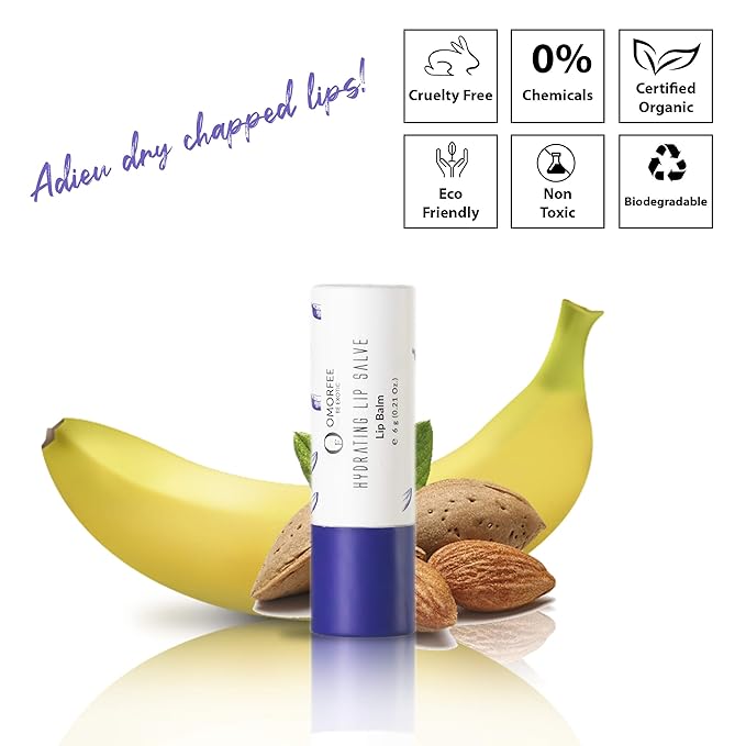 OMORFEE 100% Organic Hydrating LipStick, Lip Stick for Dry Lips, Lip Stick for Chapped Lips, Lip Butter for Nourishing Lips, Lip Stick for Cracked Lips, Moisturize & Softens Very Dry Lips- 6 g/0.21 Oz-VivaGrace Women