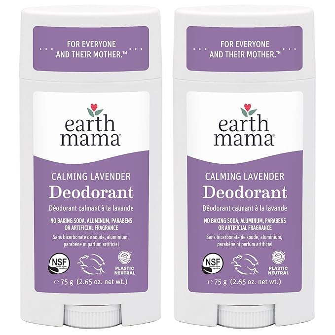 Earth Mama Calming Lavender Deodorant | Safe for Sensitive Skin, Pregnancy and Breastfeeding, Contains Organic Lavender, Calendula and Coconut Oil, No Baking Soda or Aluminum, 2.65-Ounce (2-Pack)-VivaGrace Women
