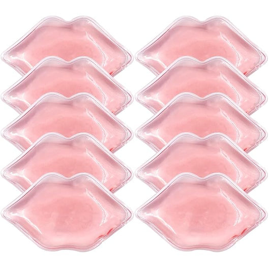 Lip Ice Pack for Cosmetic (10 PCS)，Ice Pack After lip ice treatment, reusable ice pack lip shape ice pack to relieve pain and relax lips, anti-aging lip care ice pack to reduce lip swelling-VivaGrace Women